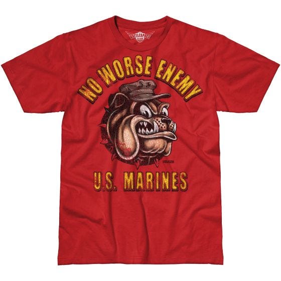7.62 Design USMC No Worse Enemy Battlespace T-paita Scarlet Heather