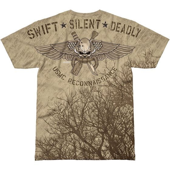 7.62 Design USMC Recon Swift Silent Deadly T-paita Sand