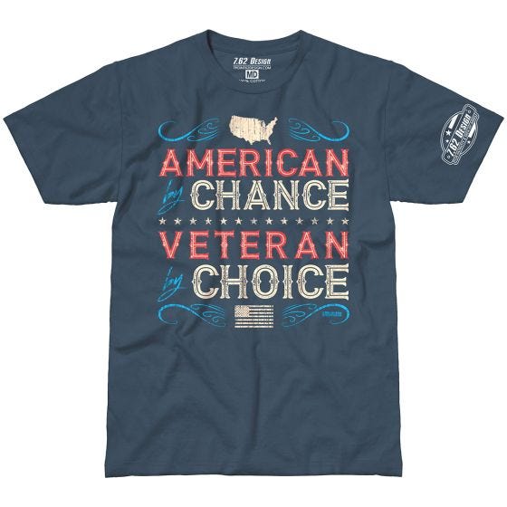 7.62 Design Veteran By Choice American T-paita Indigo