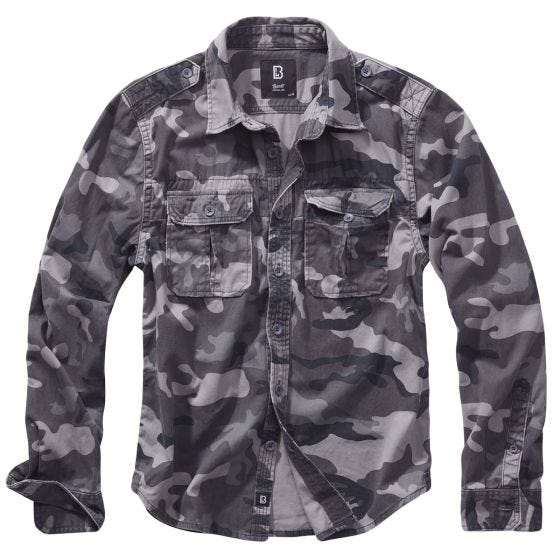 Brandit Vintage Pitkähihainen Paita - Grey Camo