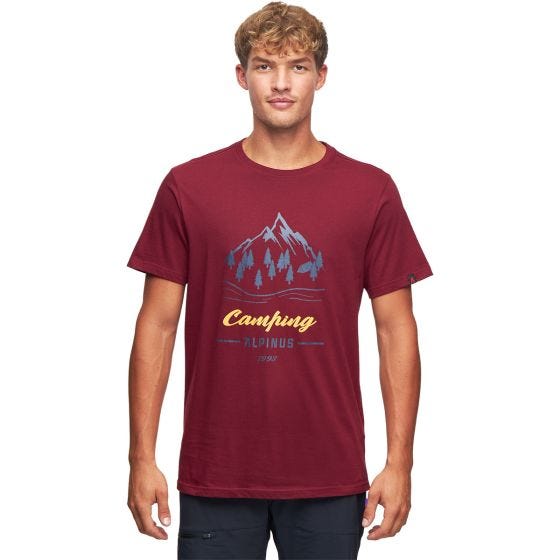 Alpinus Active Miehet Polaris II T-paita - Burgundy