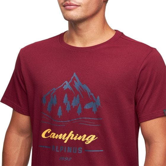Alpinus Active Miehet Polaris II T-paita - Burgundy