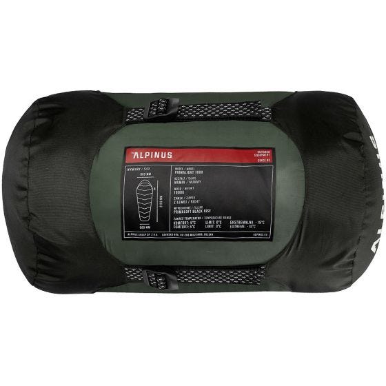 Alpinus PrimaLight 1000 (Right) Makuupussi - Vihreä