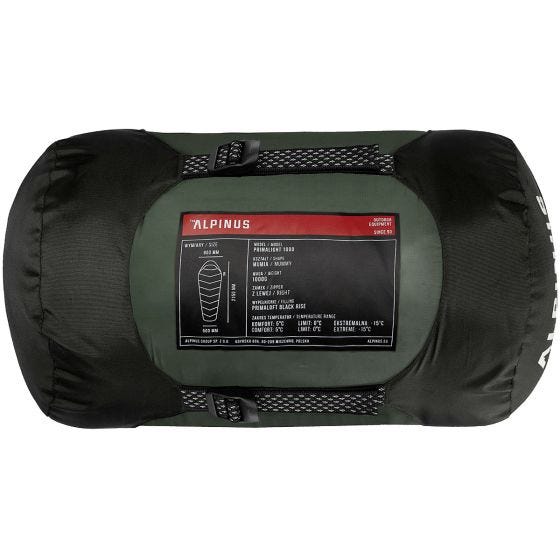 Alpinus Primalight 1000 (Left) Makuupussi - Vihreä