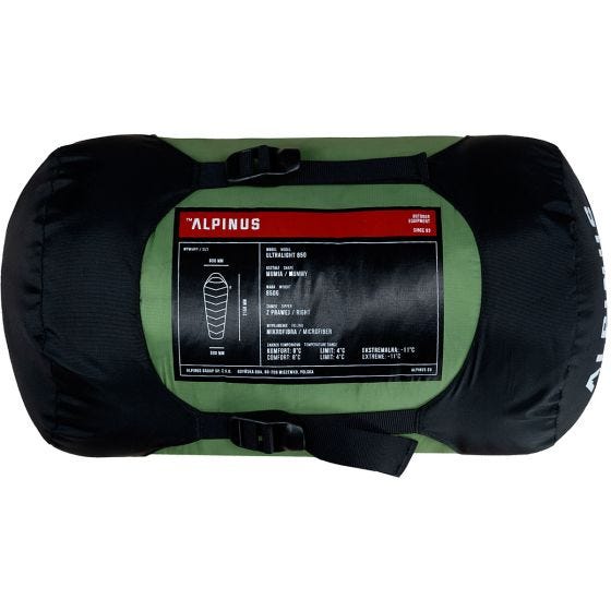 Alpinus Ultralight 850 (Left) Makuupussi - Vihreä