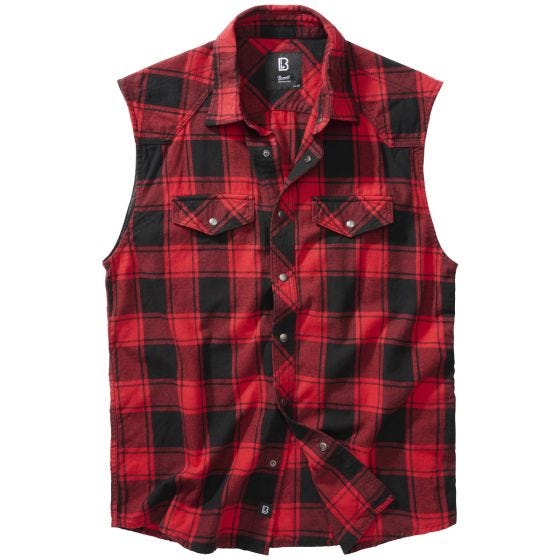 Brandit Sleeveless Ruutupaita - Punainen/Musta