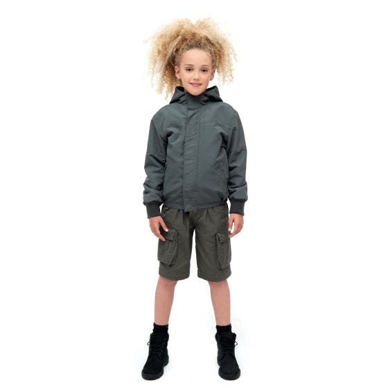 Brandit Lapset Windbreaker Front Zip Takki - Antrasiitti
