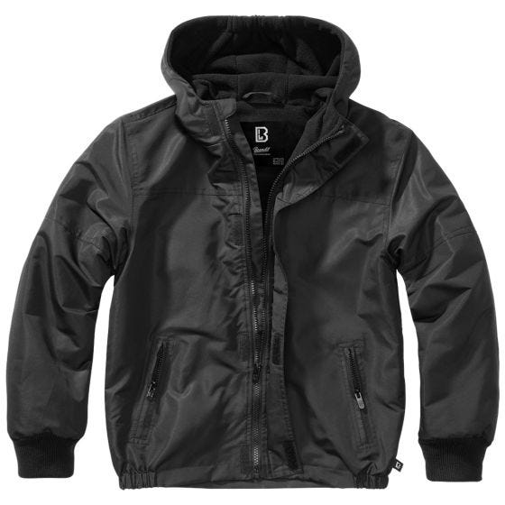 Brandit Lapset Windbreaker Front Zip Takki - Musta