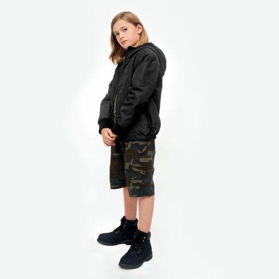 Brandit Lapset Windbreaker Front Zip Takki - Musta