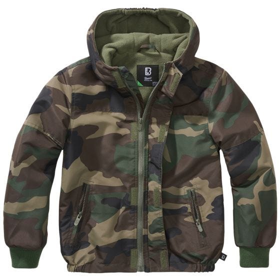 Brandit Lapset Windbreaker Front Zip Takki - Woodland