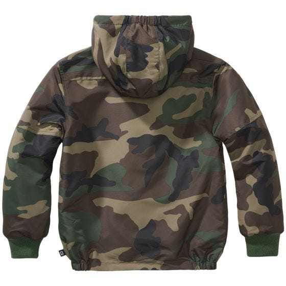 Brandit Lapset Windbreaker Front Zip Takki - Woodland