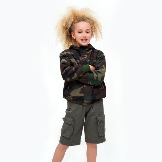 Brandit Lapset Windbreaker Front Zip Takki - Woodland