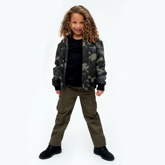 Brandit Lapset Windbreaker Front Zip Takki - Dark Camo