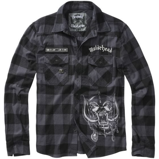 Brandit Motörhead Ruutupaita - Musta/Harmaa