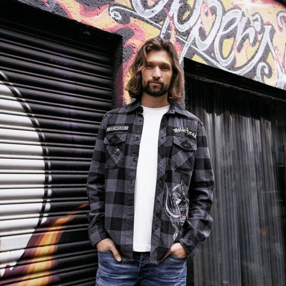 Brandit Motörhead Ruutupaita - Musta/Harmaa