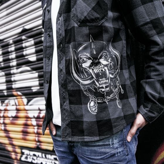 Brandit Motörhead Ruutupaita - Musta/Harmaa