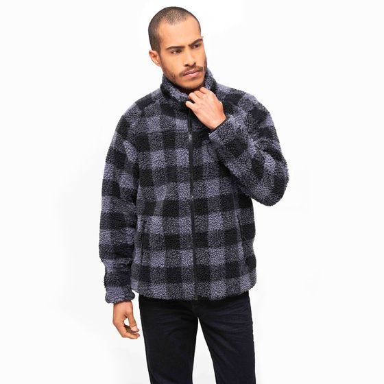 Brandit Teddyfleece Takki - Musta/Harmaa