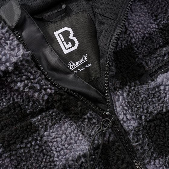 Brandit Teddyfleece Worker Takki - Musta/Harmaa