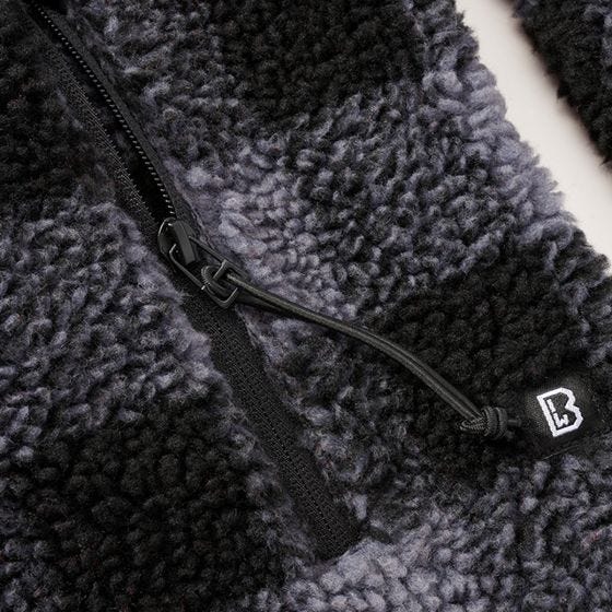 Brandit Teddyfleece Worker Takki - Musta/Harmaa