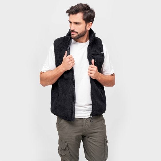 Brandit Teddyfleece Worker Liivi - Musta