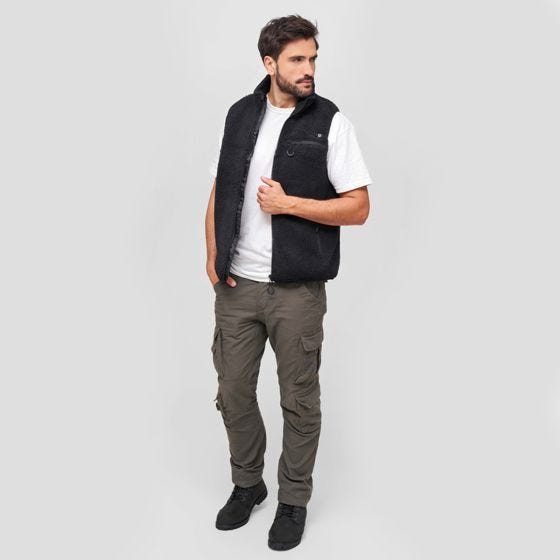 Brandit Teddyfleece Worker Liivi - Musta