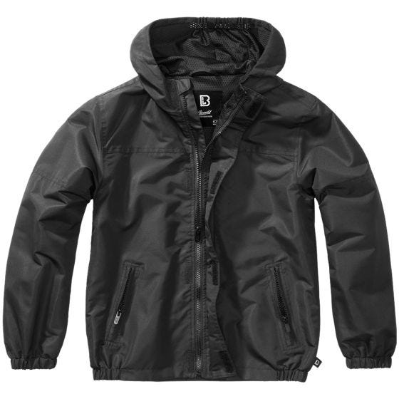 Brandit Lapset Summer Windbreaker Front Zip Takki - Musta