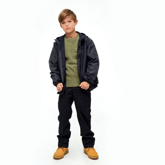 Brandit Lapset Summer Windbreaker Front Zip Takki - Musta