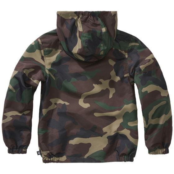 Brandit Lapset Summer Windbreaker Front Zip Takki - Woodland