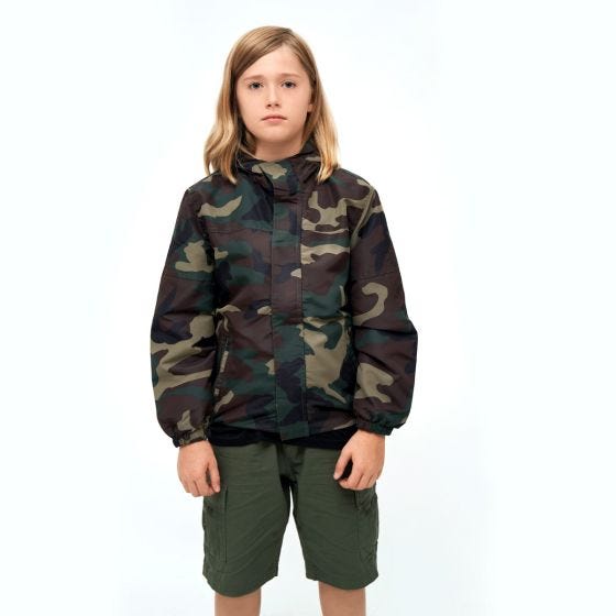 Brandit Lapset Summer Windbreaker Front Zip Takki - Woodland