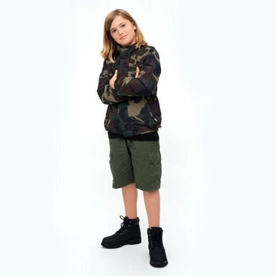 Brandit Lapset Summer Windbreaker Front Zip Takki - Woodland