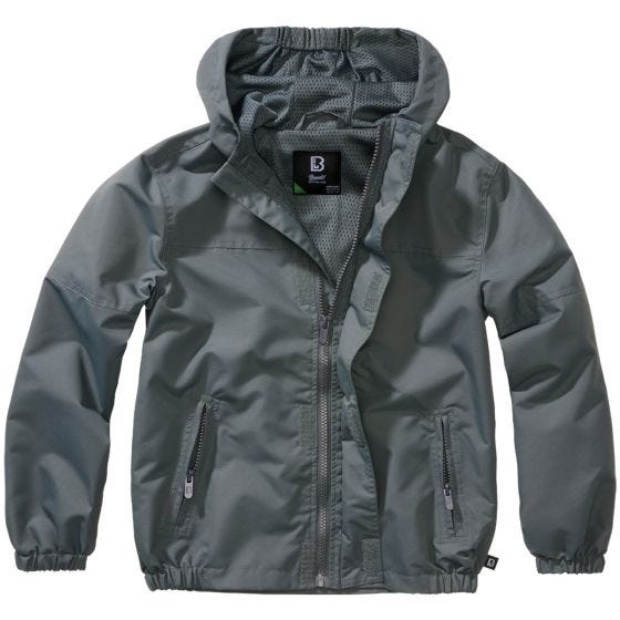 Brandit Lapset Summer Windbreaker Front Zip Takki - Antrasiitti