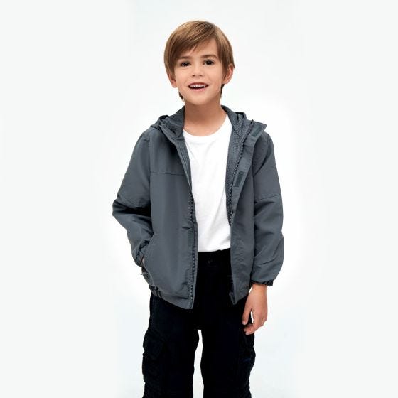 Brandit Lapset Summer Windbreaker Front Zip Takki - Antrasiitti