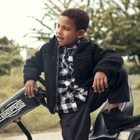 Brandit Lapset Teddyfleece Hupullinen takki - Musta