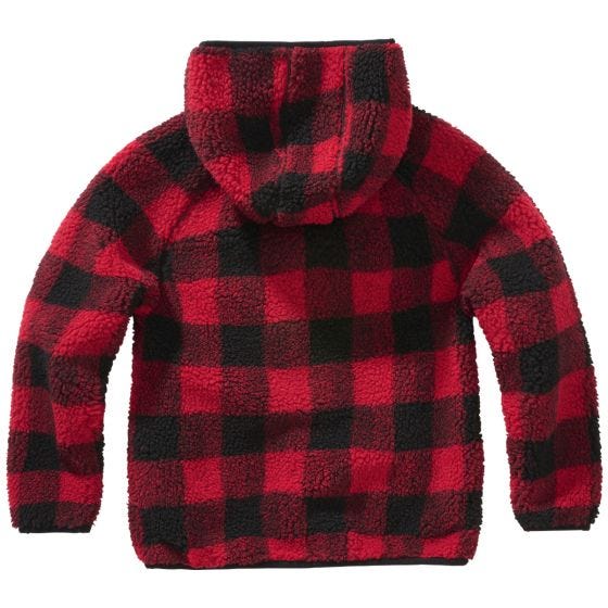 Brandit Lapset Teddyfleece Hupullinen takki - Punainen/Musta
