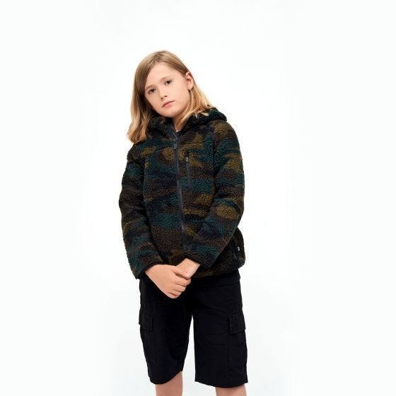 Brandit Lapset Teddyfleece Hupullinen takki - Woodland