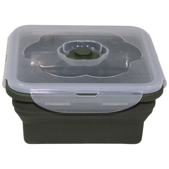 Fox Outdoor Square Foldable Bowl Round 1L Lockable Lids OD Green