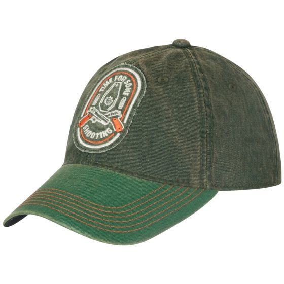 Helikon Shooting Time Snapback-lippis - Dirty Washed Dark Green / Dirty Washed Kelly Green