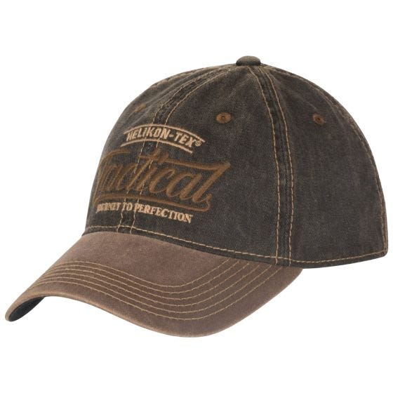 Helikon Tactical Snapback-lippis - Dirty Washed Black / Dirty Washed Brown D