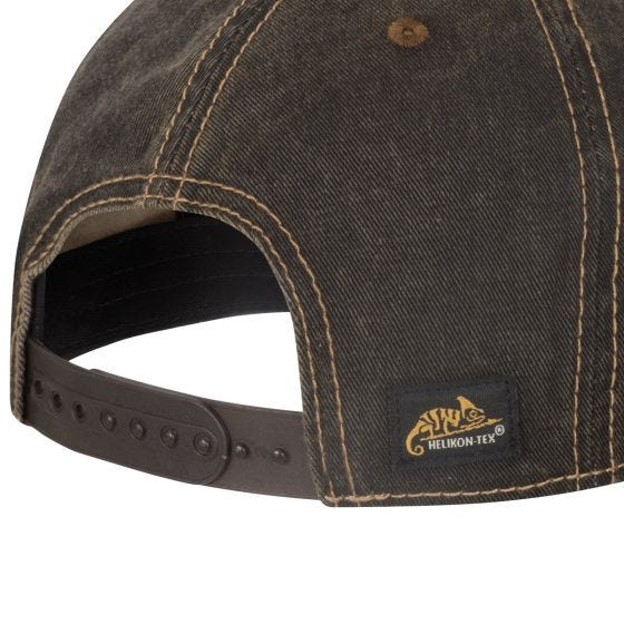 Helikon Tactical Snapback-lippis - Dirty Washed Black / Dirty Washed Brown D