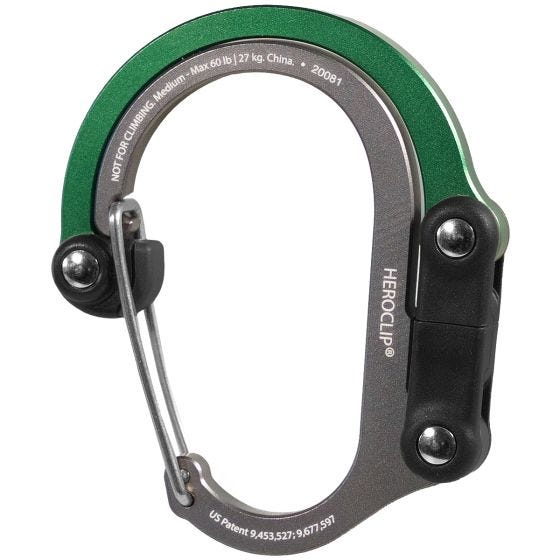 Heroclip Medium Gear Karbiinihaka - Forest Green