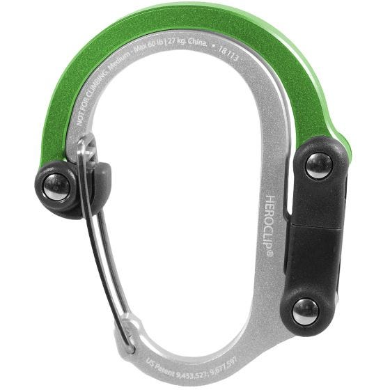 Heroclip Medium Gear Karbiinihaka - Green Machine