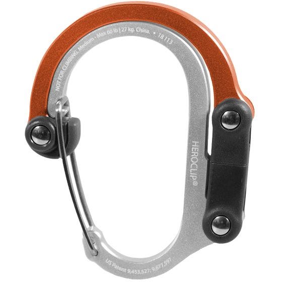 Heroclip Medium Gear Karbiinihaka - Orange Crush