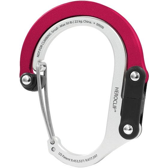 Heroclip Small Gear Karbiinihaka - Hot Rod Red
