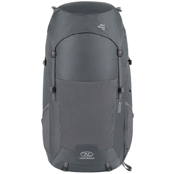 Highlander Miesten Ben Nevis Rinkka 65 L - Harmaa