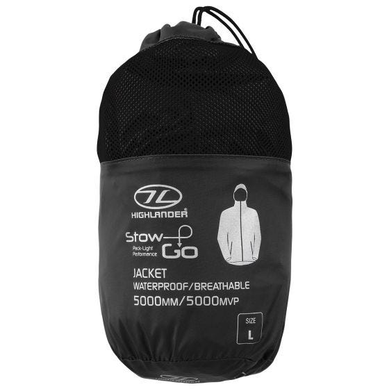 Highlander Stow & Go Mukaan pakattava takki - Musta