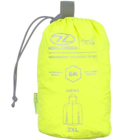 Highlander Stow & Go Mukaan pakattava takki - Keltainen
