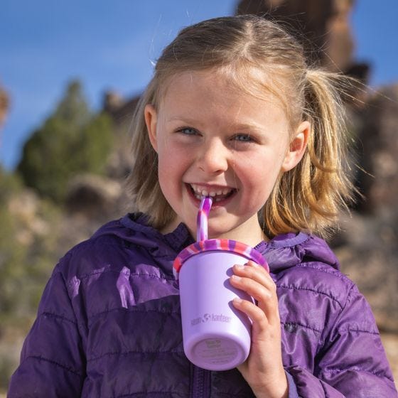 Klean Kanteen Kid's Cup Straw Lid 2-Pack - Vaaleanpunainen/Vaaleanpunainen Tie Dye