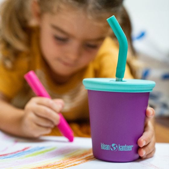 Klean Kanteen Kids 295ml w/Straw Lid Kuppi - Sparkling Grape