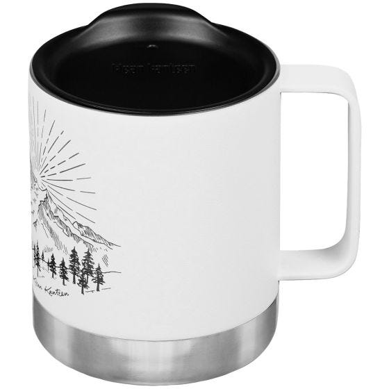 Klean Kanteen 355ml Insulated Camp Mug w/Tumbler Lid - Mountain-Matte White