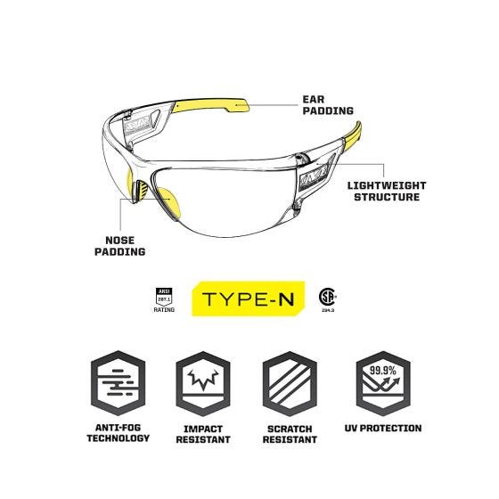 Mechanix Wear Vision Type-N S2 Silmälasit - Kirkas linssi Kirkas kehys